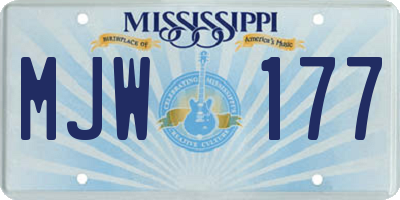 MS license plate MJW177