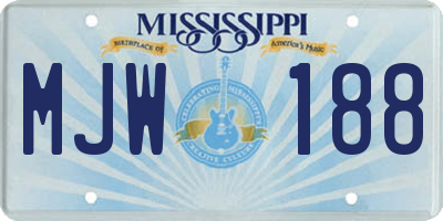 MS license plate MJW188