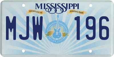 MS license plate MJW196