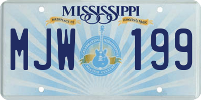 MS license plate MJW199