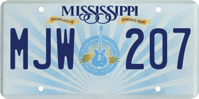 MS license plate MJW207