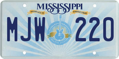 MS license plate MJW220