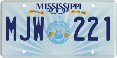 MS license plate MJW221
