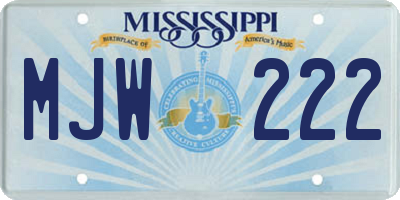 MS license plate MJW222