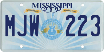 MS license plate MJW223