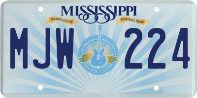 MS license plate MJW224
