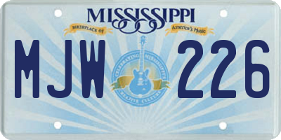 MS license plate MJW226