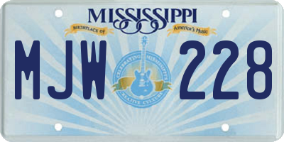 MS license plate MJW228