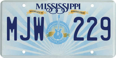 MS license plate MJW229