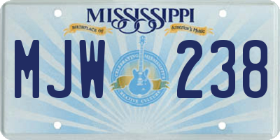 MS license plate MJW238