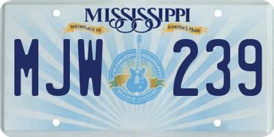 MS license plate MJW239