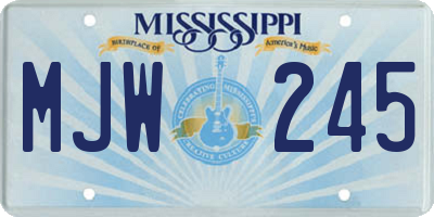 MS license plate MJW245