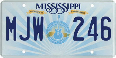 MS license plate MJW246