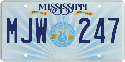 MS license plate MJW247
