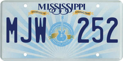MS license plate MJW252