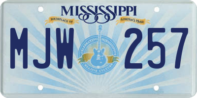 MS license plate MJW257