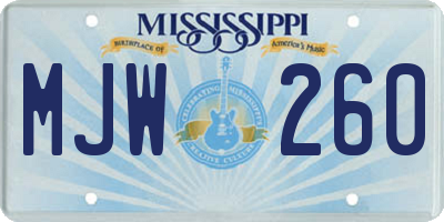 MS license plate MJW260