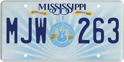 MS license plate MJW263