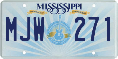 MS license plate MJW271