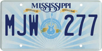 MS license plate MJW277