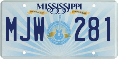 MS license plate MJW281