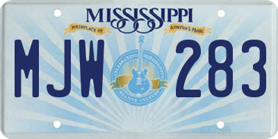 MS license plate MJW283