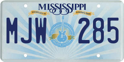 MS license plate MJW285
