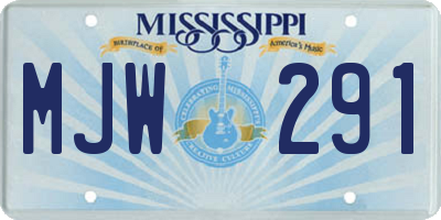 MS license plate MJW291