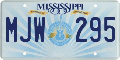 MS license plate MJW295