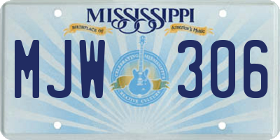 MS license plate MJW306