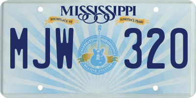 MS license plate MJW320