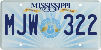 MS license plate MJW322