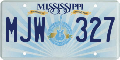 MS license plate MJW327