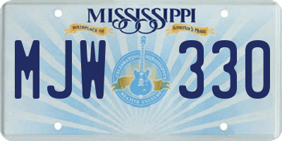 MS license plate MJW330