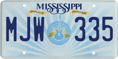 MS license plate MJW335