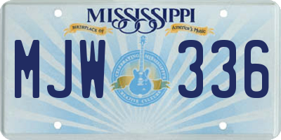 MS license plate MJW336