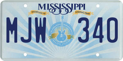 MS license plate MJW340