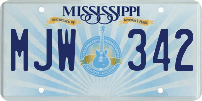 MS license plate MJW342
