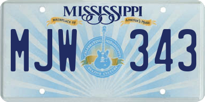 MS license plate MJW343
