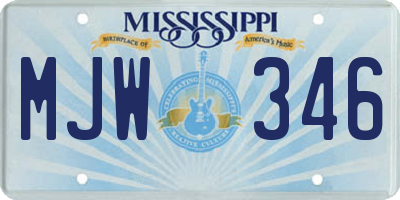 MS license plate MJW346