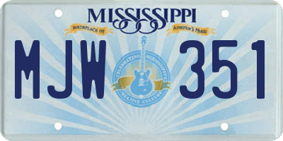 MS license plate MJW351