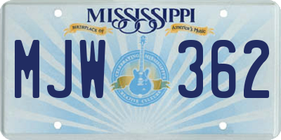 MS license plate MJW362