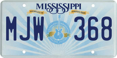 MS license plate MJW368