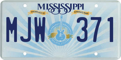 MS license plate MJW371