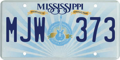 MS license plate MJW373