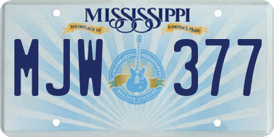 MS license plate MJW377