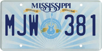 MS license plate MJW381