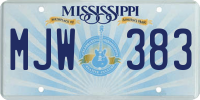 MS license plate MJW383