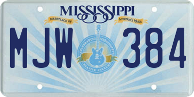 MS license plate MJW384
