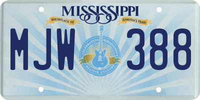 MS license plate MJW388